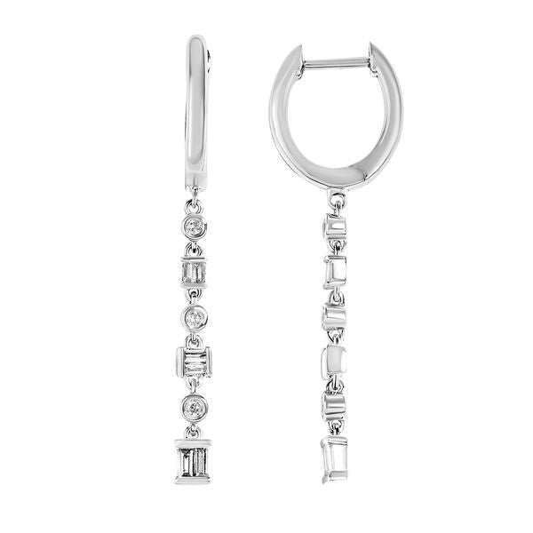 Sterling Silver Diamond Earrings