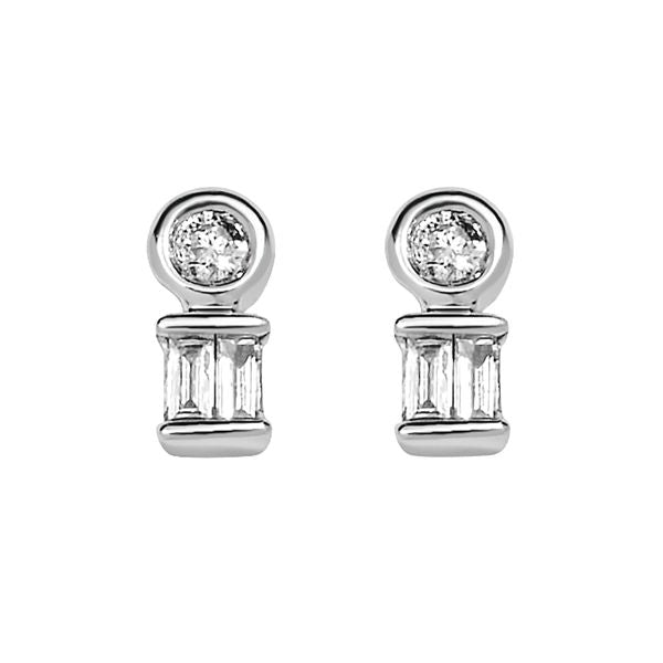 Sterling Silver Diamond Earrings
