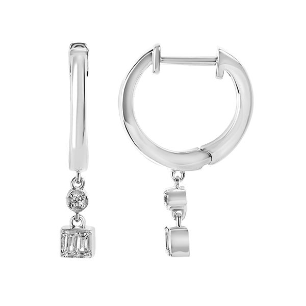 Sterling Silver Diamond Earrings
