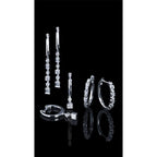 Sterling Silver Diamond Earrings - Image 2