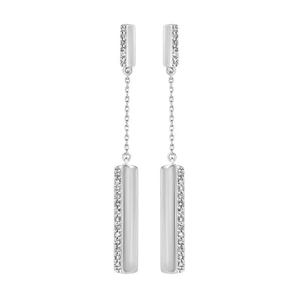 Sterling Silver Diamond Earrings