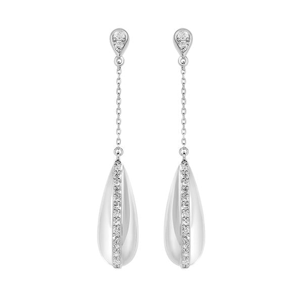 Sterling Silver Diamond Earrings