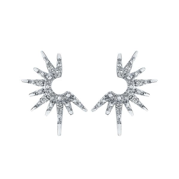 Sterling Silver Diamond Earrings