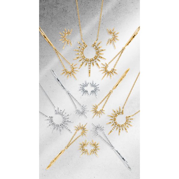 Sterling Silver Diamond Earrings - Image 4