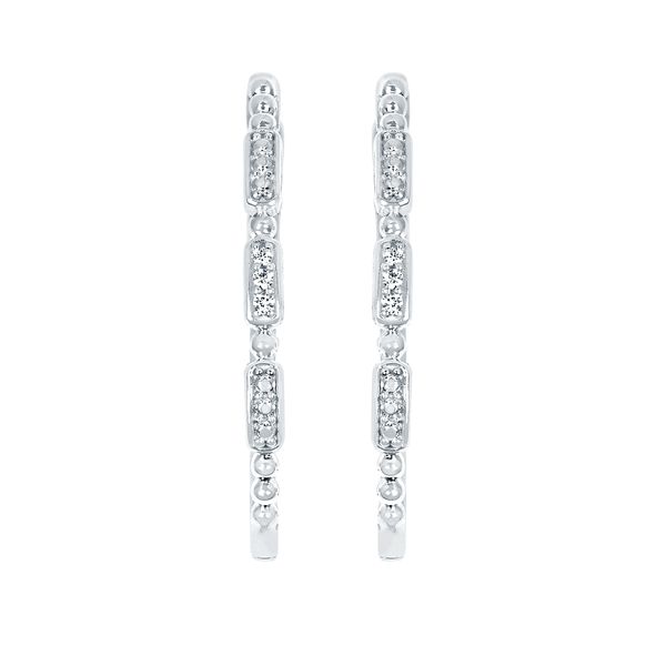 Sterling Silver Diamond Earrings