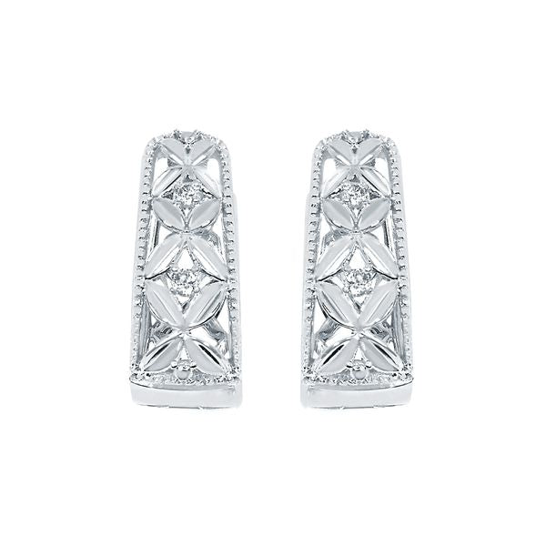 Sterling Silver Diamond Earrings