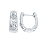 Sterling Silver Diamond Earrings - Image 2