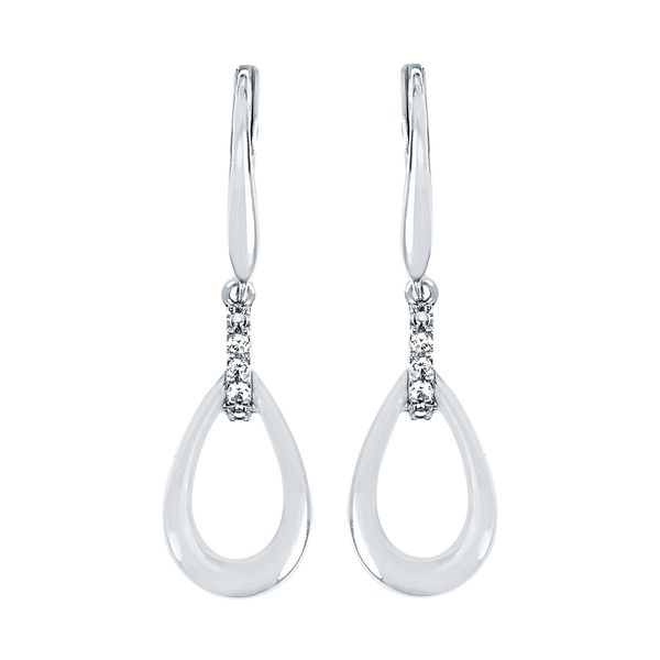 Sterling Silver Diamond Earrings