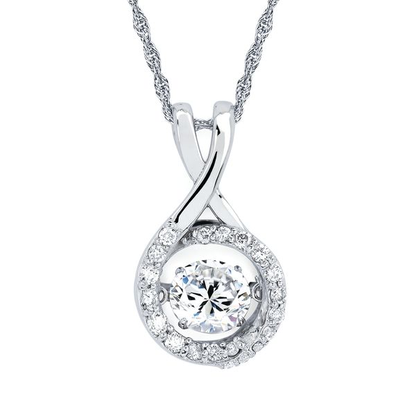 14k White Gold Diamond Pendant