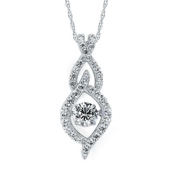 14k White Gold Diamond Pendant