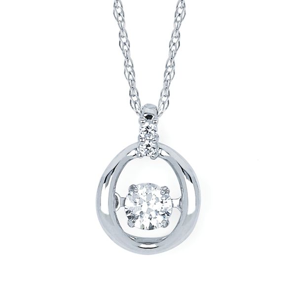 14k White Gold Diamond Pendant
