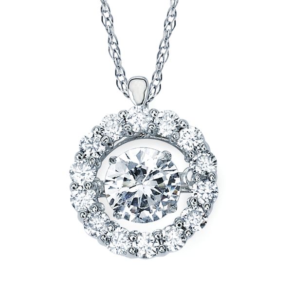14k White Gold Diamond Pendant