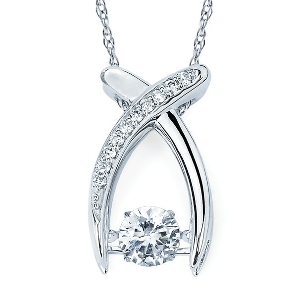 14k White Gold Diamond Pendant