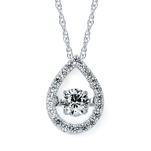 14k White Gold Diamond Pendant
