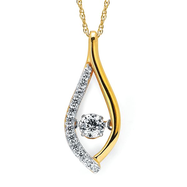 14k Yellow Gold Diamond Pendant