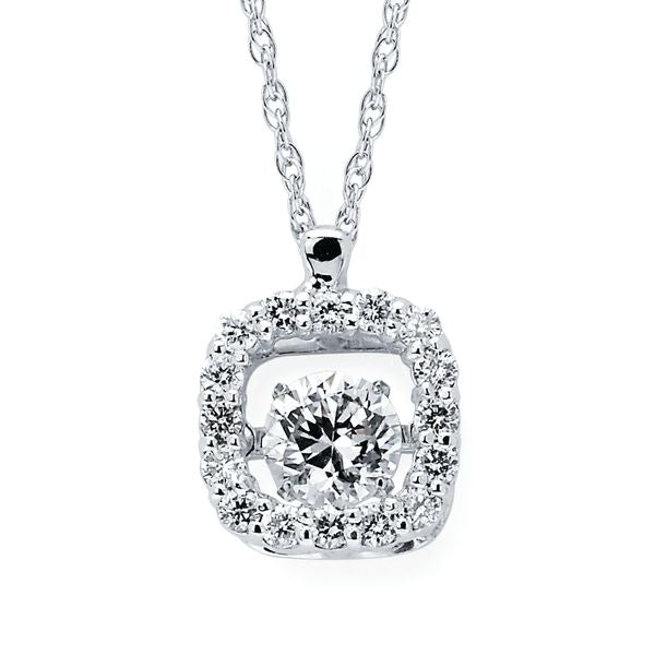 14k White Gold Diamond Pendant