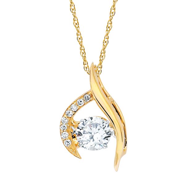 14k Yellow Gold Diamond Pendant