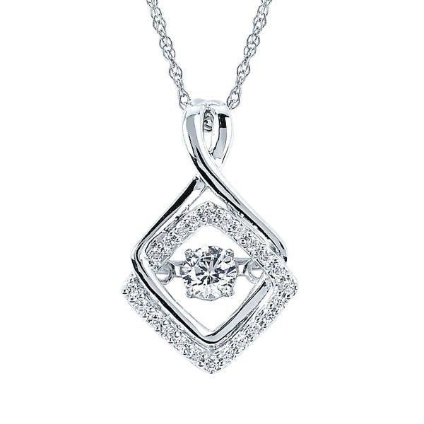 14k White Gold Diamond Pendant