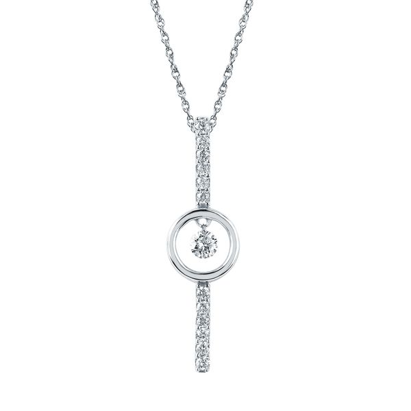 14k White Gold Diamond Pendant