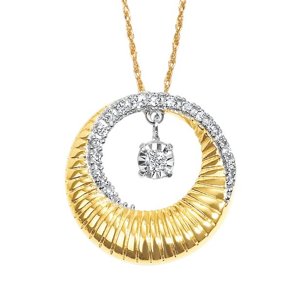 14k Yellow Gold Diamond Pendant