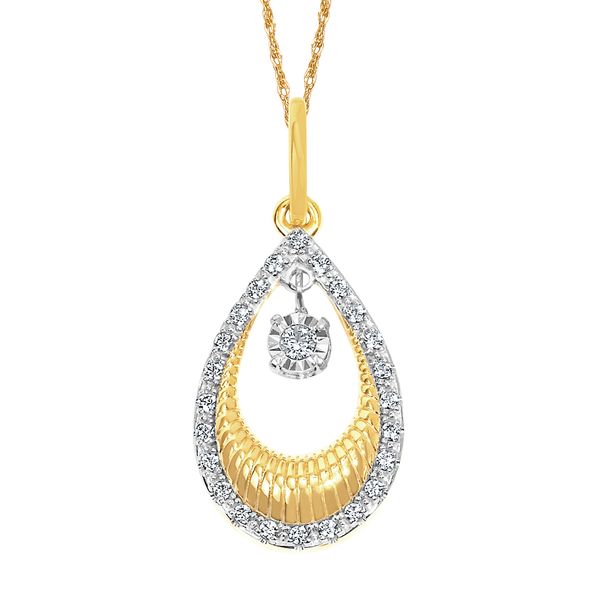 14k Yellow Gold Diamond Pendant
