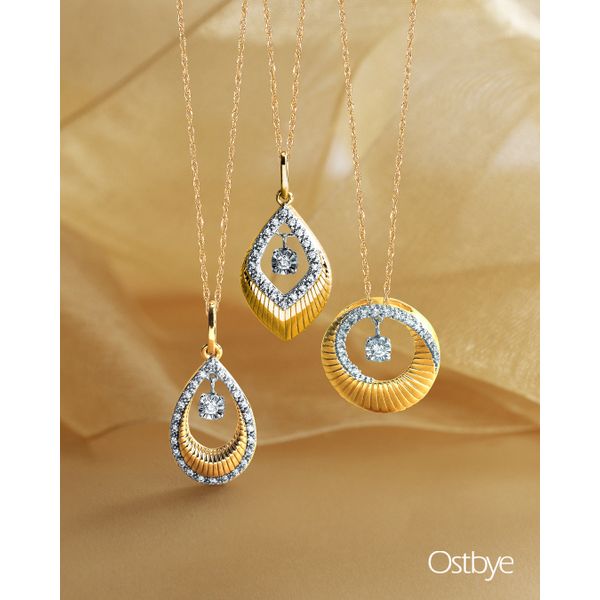 14k Yellow Gold Diamond Pendant - Image 2