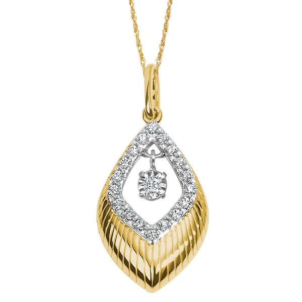 14k Yellow Gold Diamond Pendant