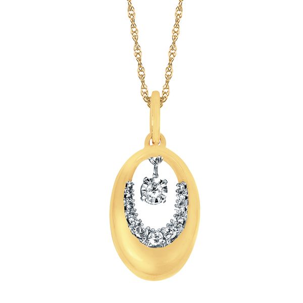 14k Yellow Gold Diamond Pendant