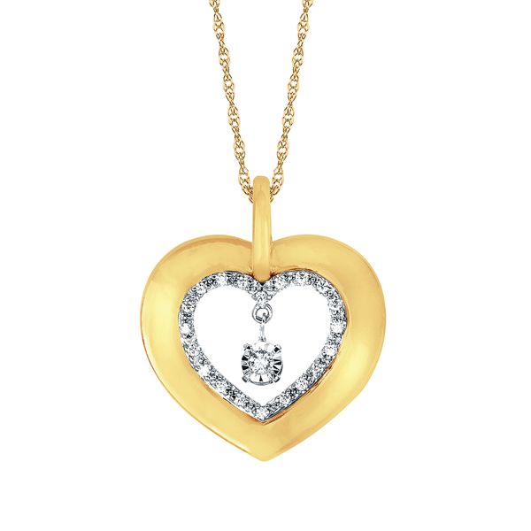 14k Yellow Gold Diamond Pendant