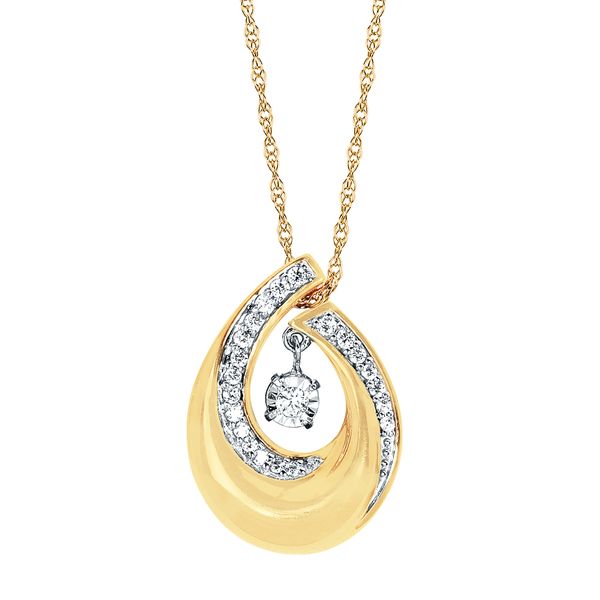 14k Yellow Gold Diamond Pendant