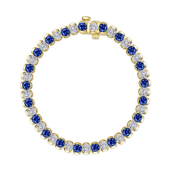 7.5 CTW Aria Half- Bezel Sapphire Tennis Bracelet