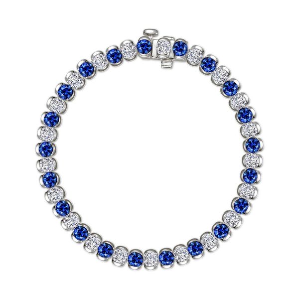 7.5 CTW Aria Half- Bezel Sapphire Tennis Bracelet