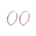 45 mm Fancy Lab-Grown Sapphire Hoop Earrings