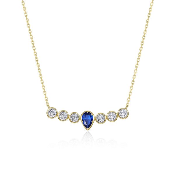 Sapphire Pear of Joy Necklace