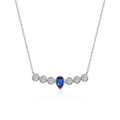 Sapphire Pear of Joy Necklace