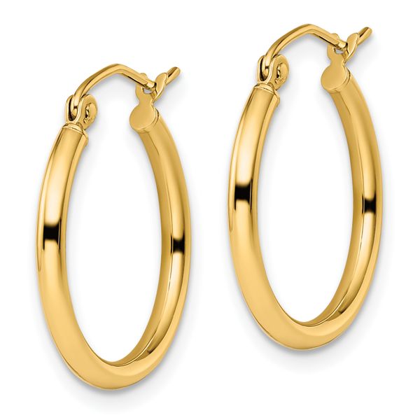 Leslie's 10K Polished Hinged Hoop Earrings - Image 2