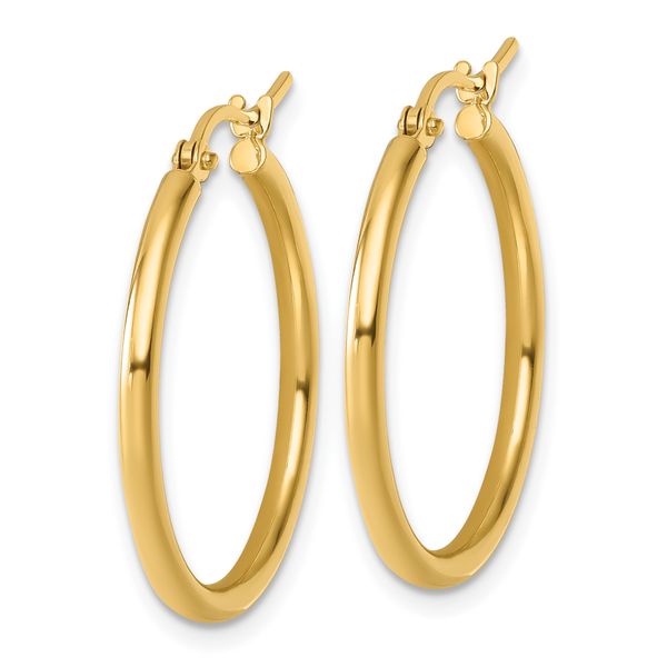Leslie's 10K Polished Hinged Hoop Earrings - Image 2