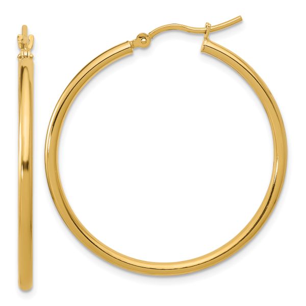Leslie's 10K Polished Hinged Hoop Earrings