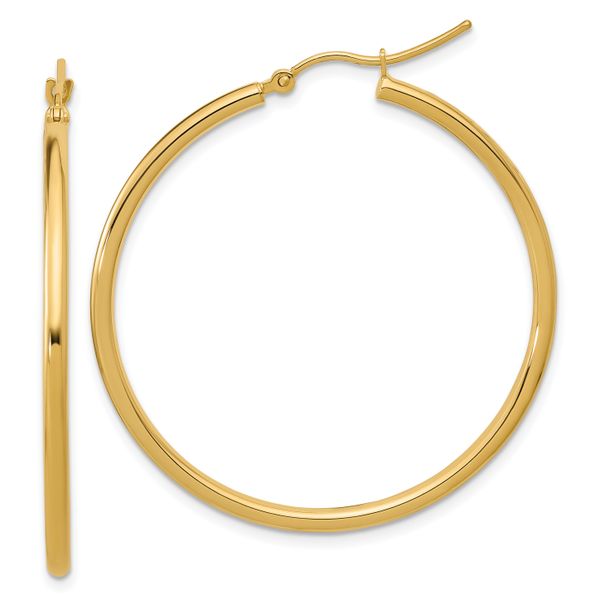 Leslie's 10K Polished Hinged Hoop Earrings