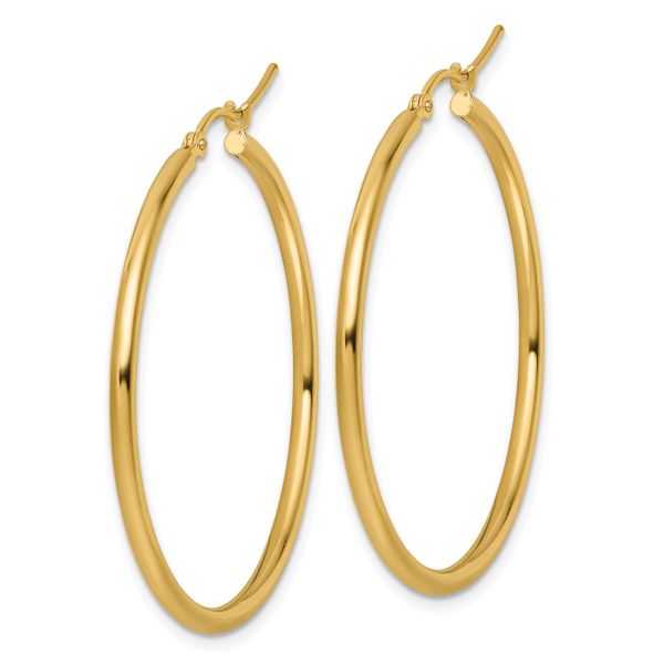Leslie's 10K Polished Hinged Hoop Earrings - Image 2