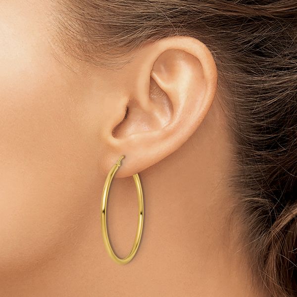Leslie's 10K Polished Hinged Hoop Earrings - Image 3