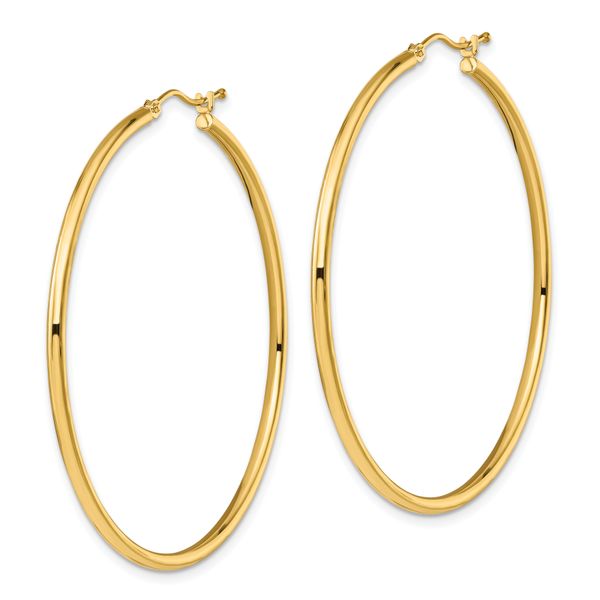 Leslie's 10K Polished Hinged Hoop Earrings - Image 2