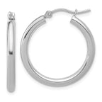 Leslie's 10K White Gold Polished Hinged Hoop Earrings