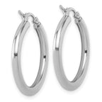 Leslie's 10K White Gold Polished Hinged Hoop Earrings - Image 4