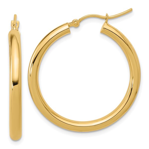 Leslie's 10K Polished Hinged Hoop Earrings