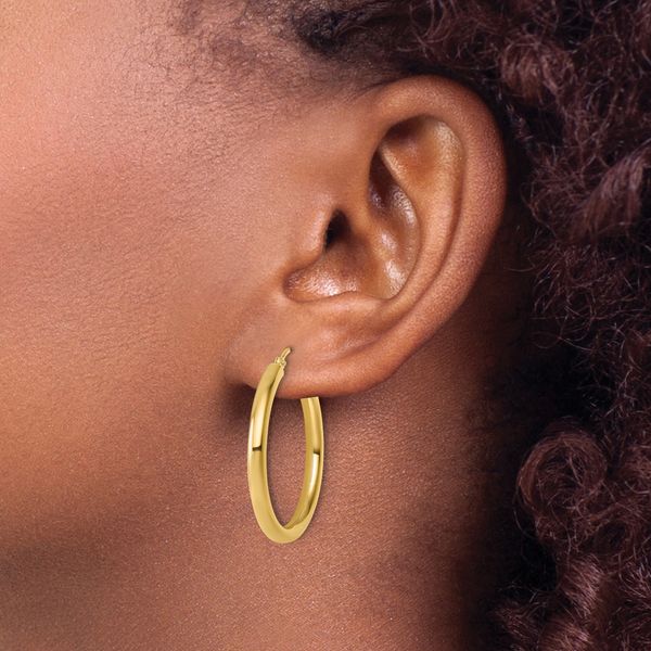 Leslie's 10K Polished Hinged Hoop Earrings - Image 3