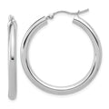 Leslie's 10K White Gold Polished Hinged Hoop Earrings