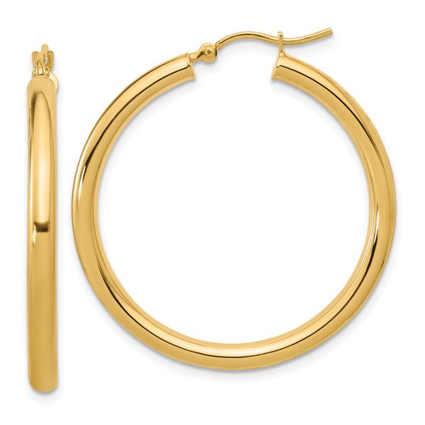 Leslie's 10K Polished Hinged Hoop Earrings
