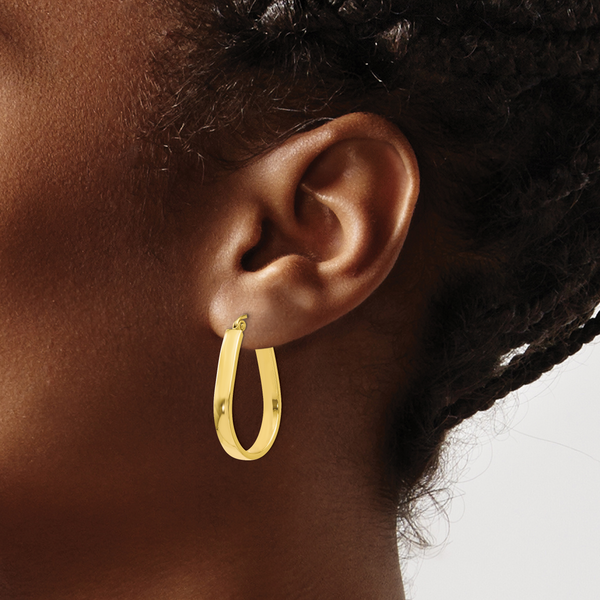 Leslie's 10K Polished Hinged Hoop Earrings - Image 3