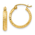 Leslie's 10K D/C Hinged Hoop Earrings